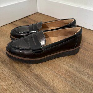 Naturalizer Zoren Loafers Black Vegan Patent Leather Minimalist Simple 6